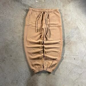 Tan Brown Earth Tome Wide Leg Baggy Sweatpants